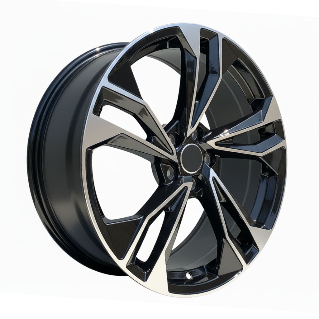 AU12 20x9 5x112 +32 66.6 Black Machined Face