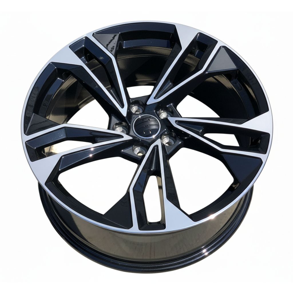 AU12 20x9 5x112 +32 66.6 Black Machined Face