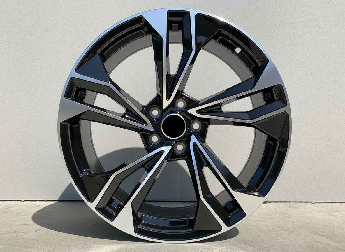 AU12 20x9 5x112 +32 66.6 Black Machined Face