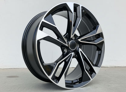 AU12 20x9 5x112 +32 66.6 Black Machined Face