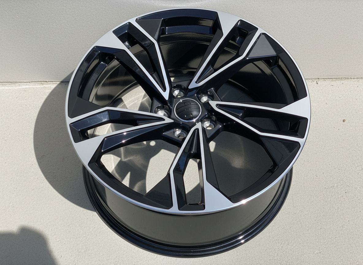 AU12 20x9 5x112 +32 66.6 Black Machined Face