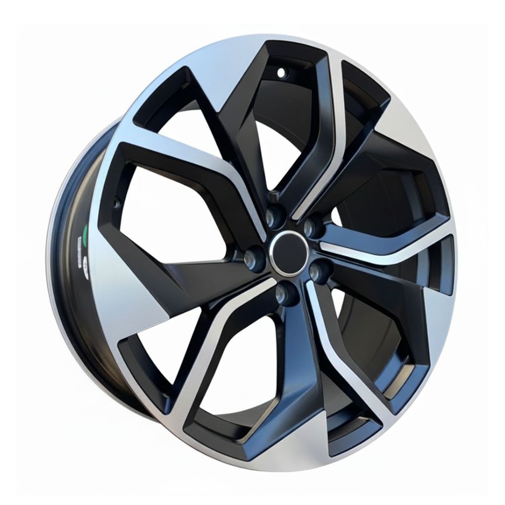 AU13 21x9.5 5x112 +26 66.6 Black Machined Face