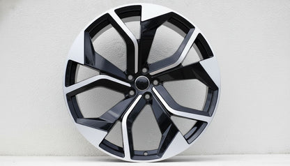 AU13 21x9.5 5x112 +26 66.6 Black Machined Face