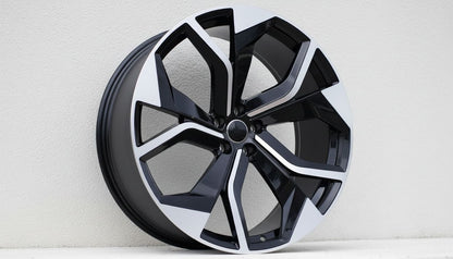 AU13 21x9.5 5x112 +26 66.6 Black Machined Face