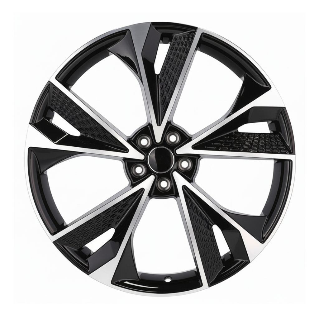 AU14 20x9 5x112 +35 66.6 Black Machined Face