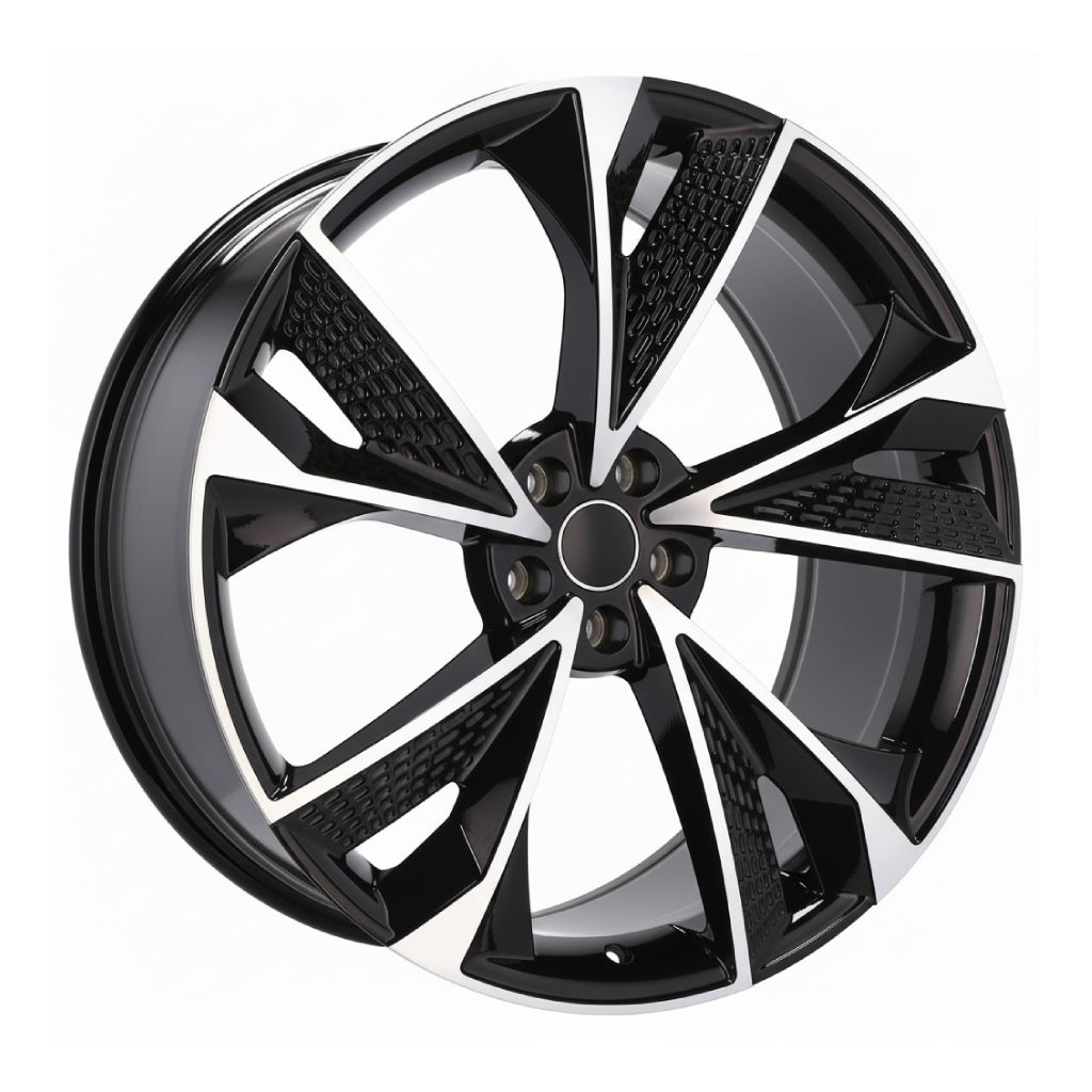 AU14 20x9 5x112 +35 66.6 Black Machined Face