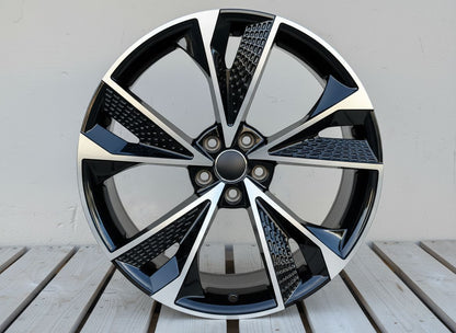 AU14 20x9 5x112 +32 66.6 Black Machined Face