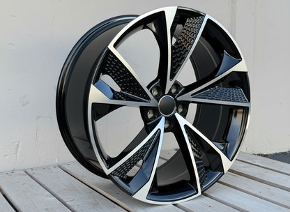 AU14 18x8 5x112 +35 66.6 Black Machined Face