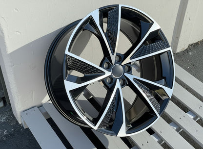 AU14 20x9 5x112 +35 66.6 Black Machined Face