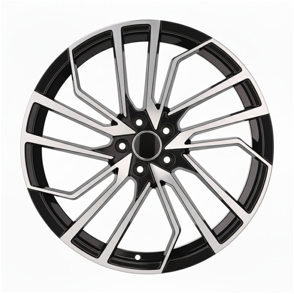 AU15 20x9 5x112 +32 66.6 Black Machined Face