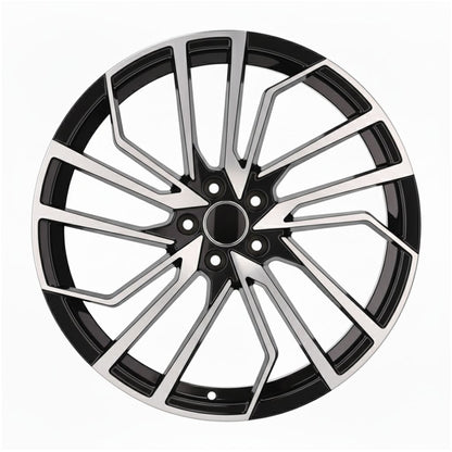 AU15 20x9 5x112 +32 66.6 Black Machined Face