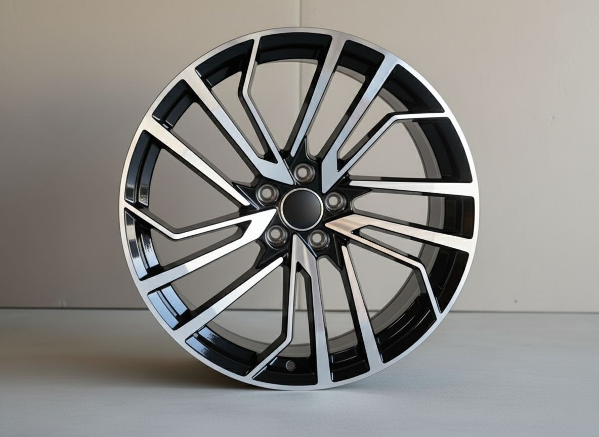 AU15 20x9 5x112 +32 66.6 Black Machined Face