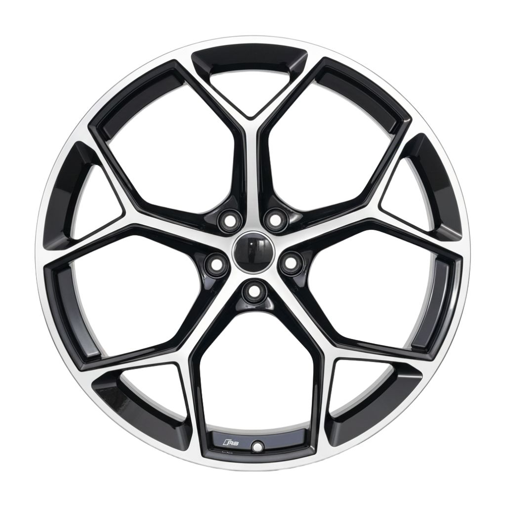 AU16 20x9 5x112 +32 66.6 Black Machined Face