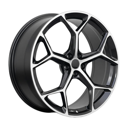 AU16 20x9 5x112 +30 66.6 Black Machined Face