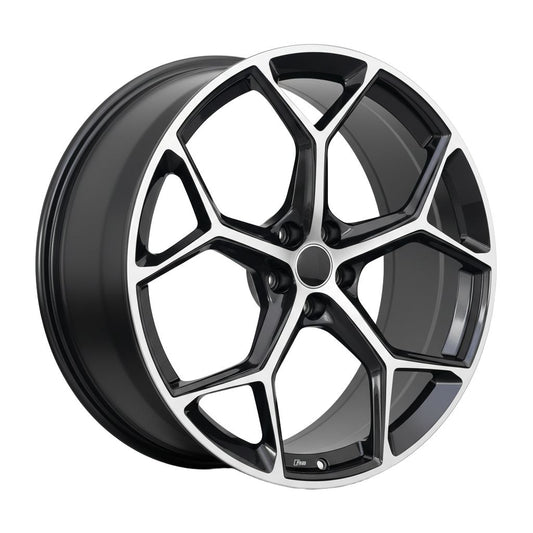 AU16 22x10 5x112 +20 66.6 Black Machined Face