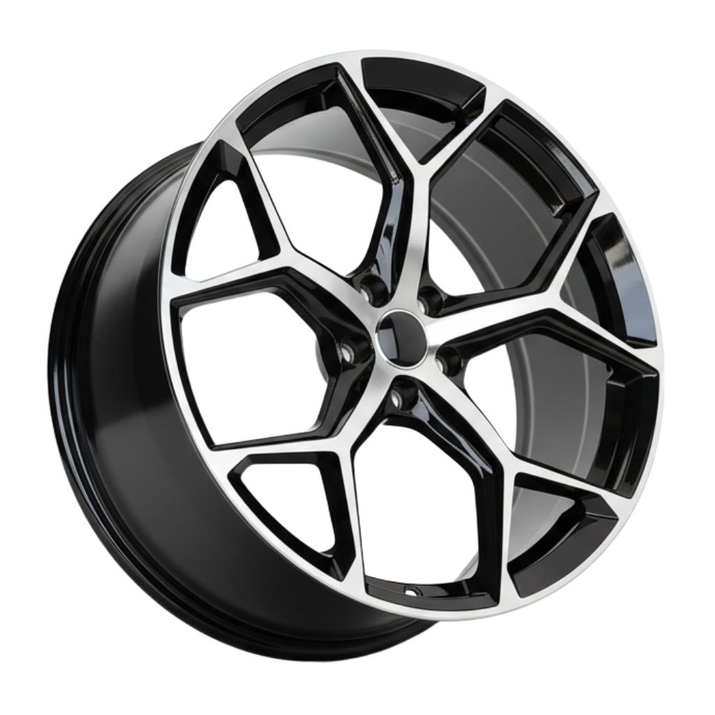 AU16 21x9 5x112 +26 66.6 Black Machined Face