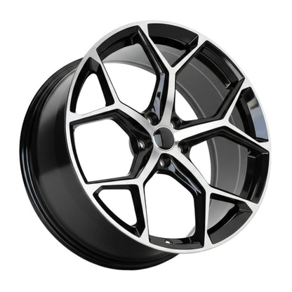 AU16 20x9 5x112 +32 66.6 Black Machined Face