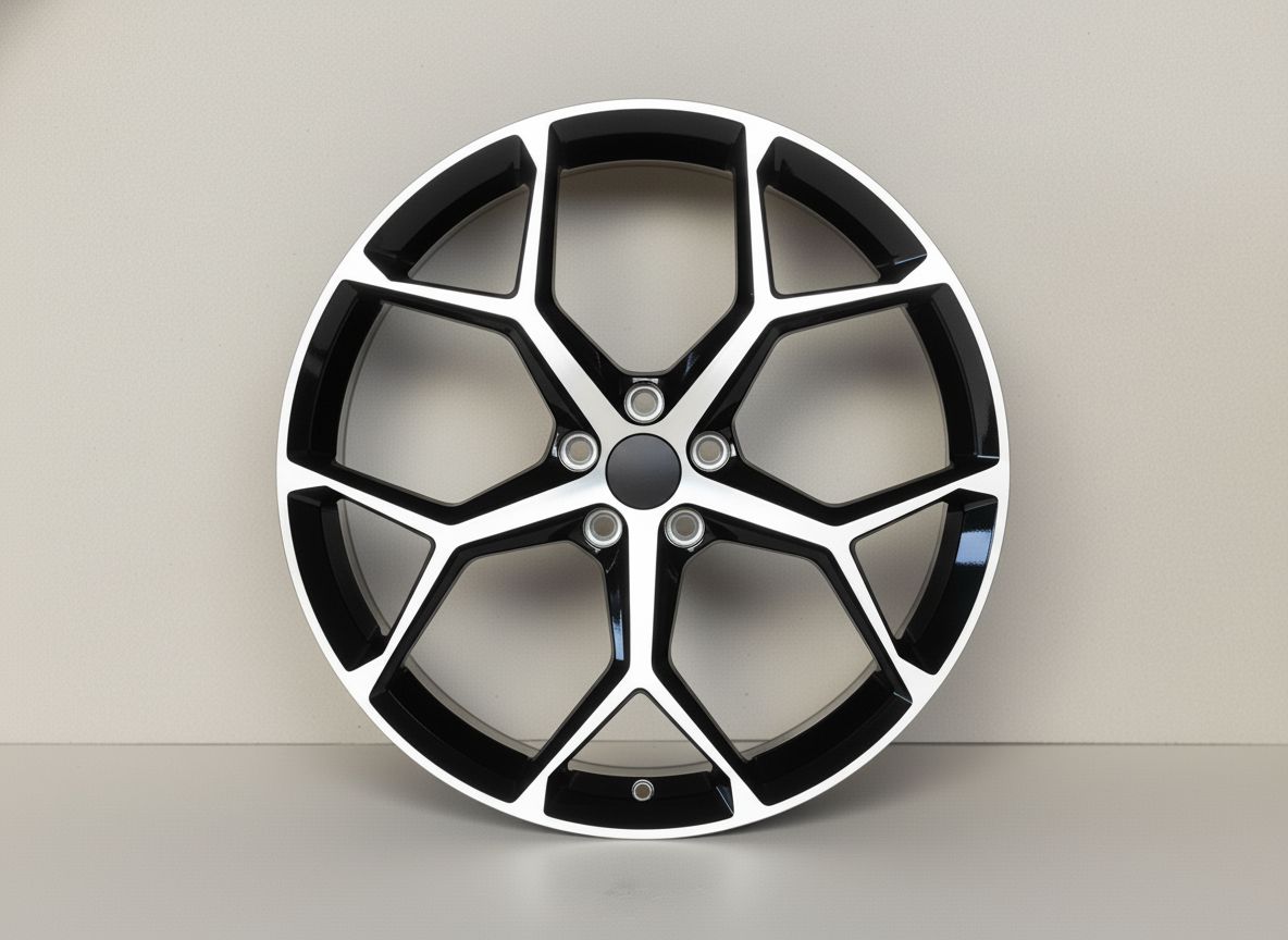 AU16 18x8 5x112 +35 66.6 Black Machined Face