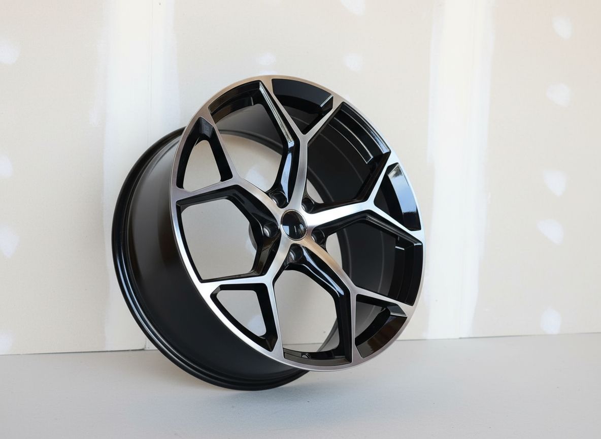 AU16 21x9 5x112 +26 66.6 Black Machined Face