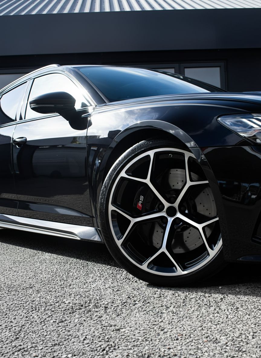 AU16 18x8 5x112 +35 66.6 Black Machined Face