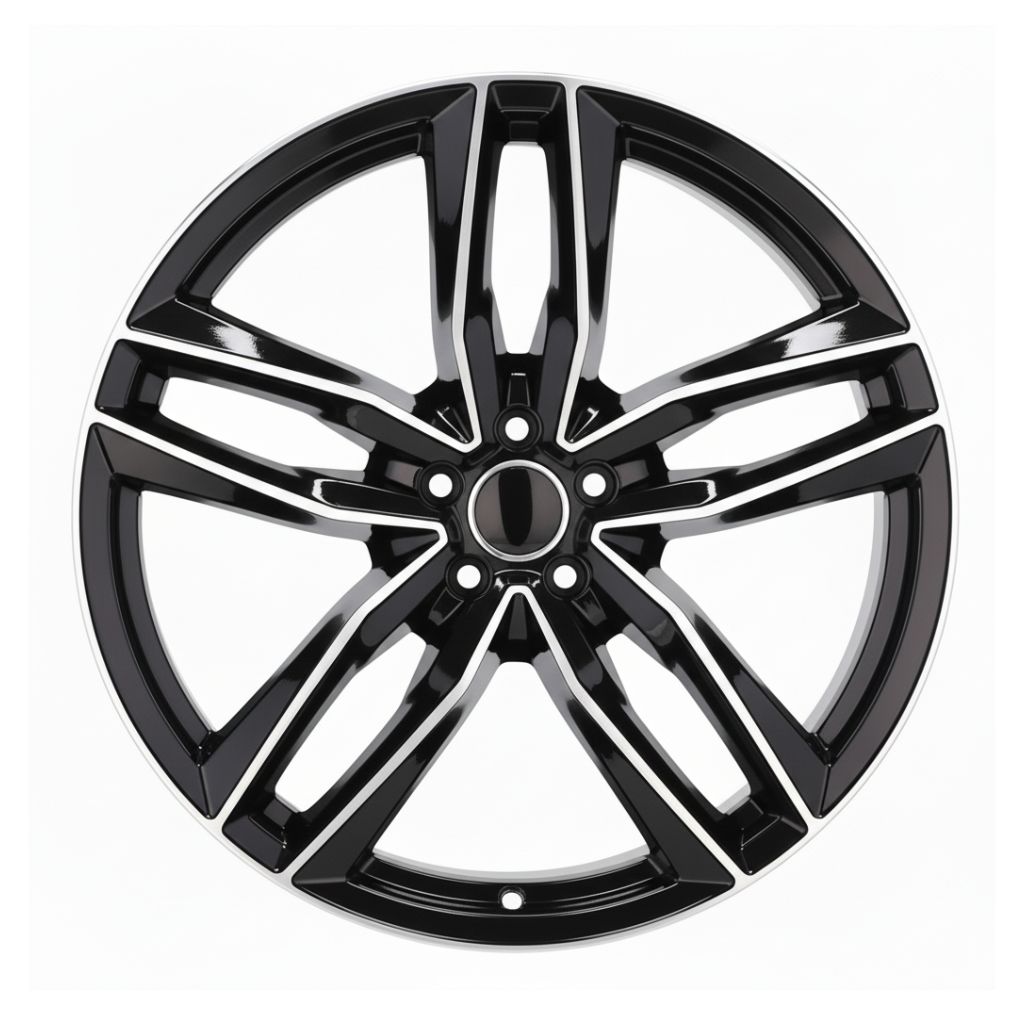 AU3 18X8 5X112 +35 66.6 Black Machined Face