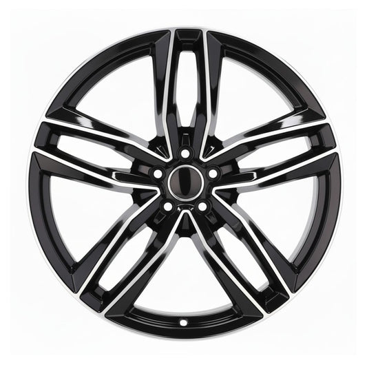 AU3 18X8 5X112 +35 66.6 Black Machined Face