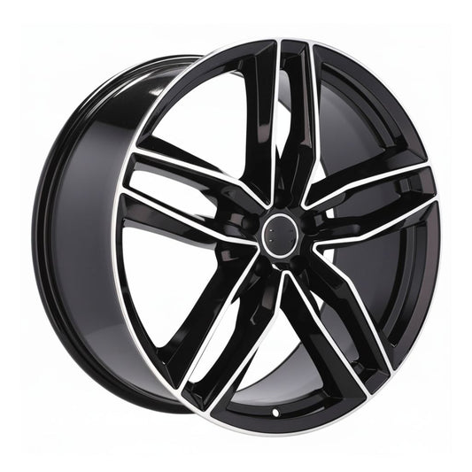 AU3 20X9 5X112 +32 66.6 Black Machined Face