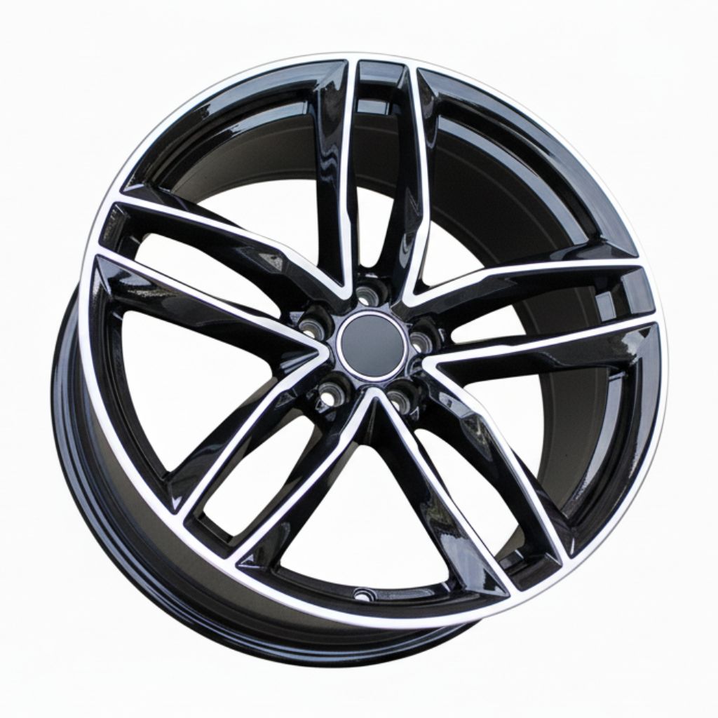 AU3 18X8 5X112 +35 66.6 Black Machined Face