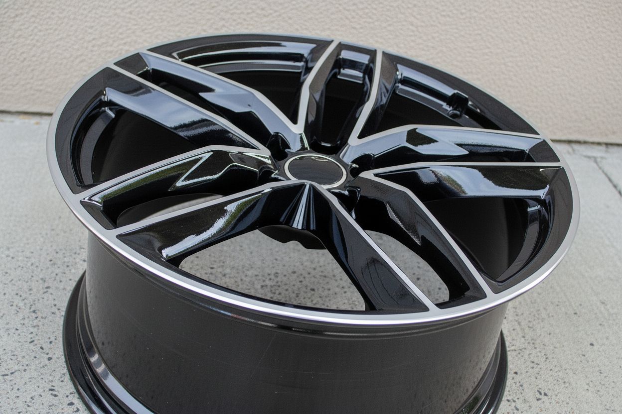 AU3 20X9 5X112 +32 66.6 Black Machined Face