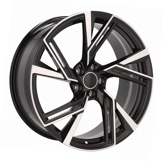 AU9 20x9 5x112 +35 66.6 Black Machined Face
