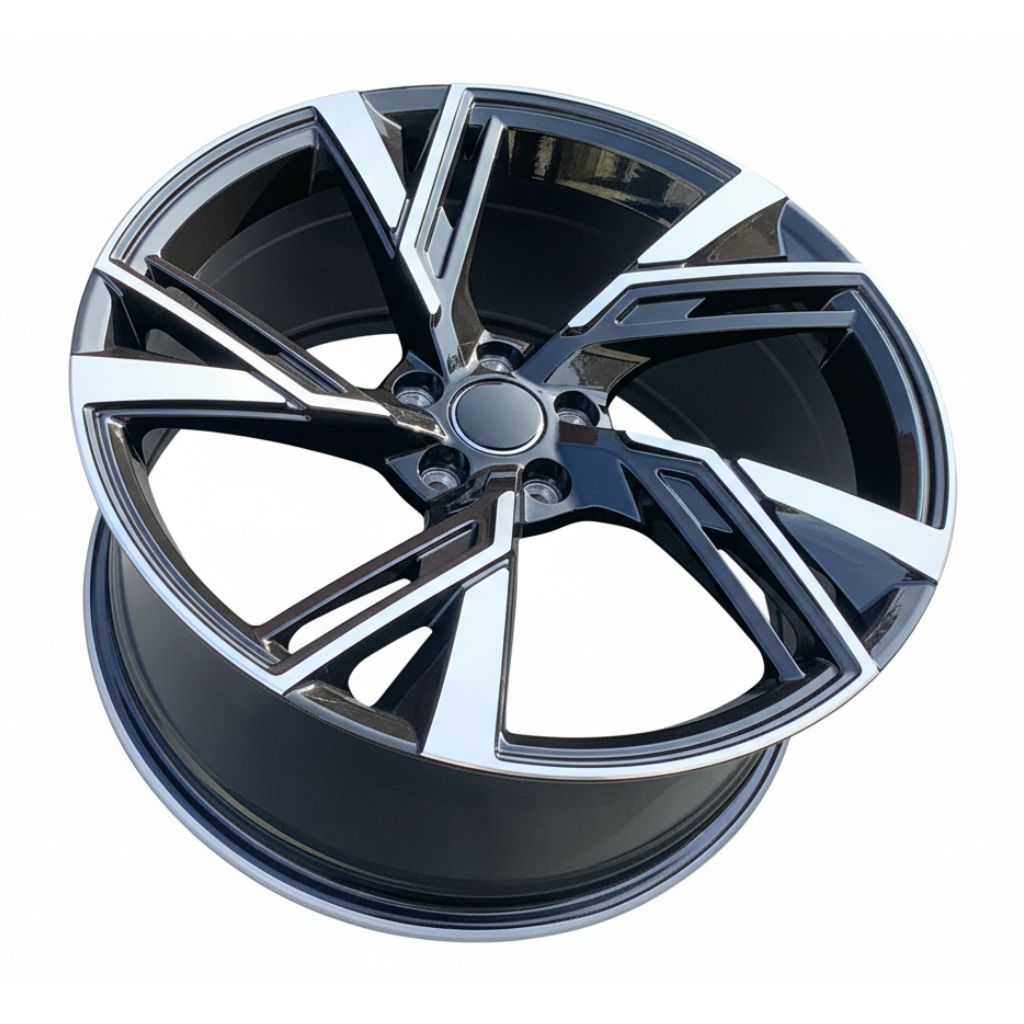 AU9 20x9 5x112 +35 66.6 Black Machined Face