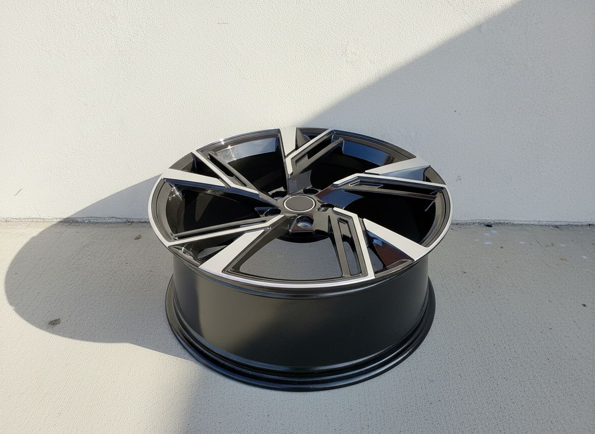 AU9 18X8 5X112 +35 66.6 Black Machined Face