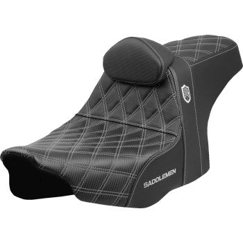 SADDLEMEN Pro Series SDC Performance Seat - Silver Stitching - w/ Backrest - FLT/FLH '23-'24 SC82307DB5 0801-2011