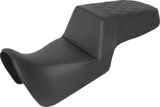 SADDLEMEN Step Up Seat - Front Smooth/Rear Lattice Stitch - Black 821-34-173