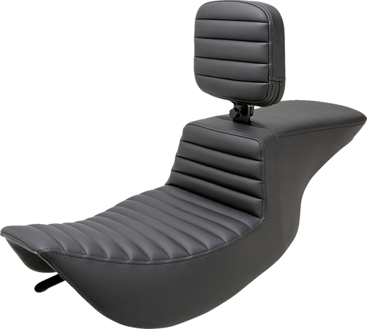 SADDLEMEN Tour Step Up Seat - Rider Backrest - Tuck-n-Roll - FLHR/FLHX '97-'07 897-06-191BR