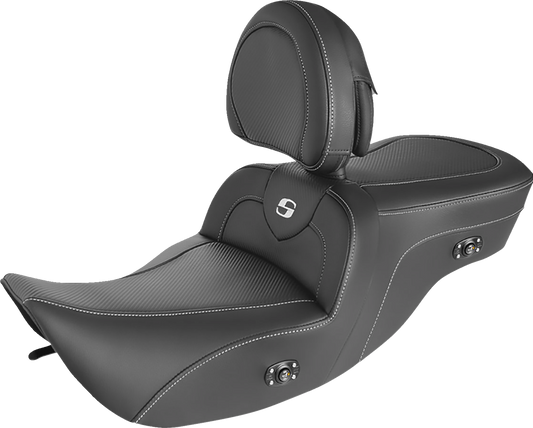 SADDLEMEN Heated Roadsofa Seat - Carbon Fiber - W/Backrest 897-06-185BRHC