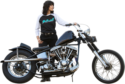 BILTWELL Women's 1985 Raglan T-Shirt - Black/White - Medium 8144-060-003