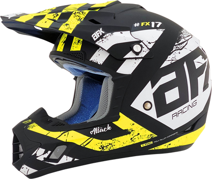 AFX FX-17Y Helmet - Attack - Matte Black/Hi-Vis Yellow - Large 0111-1416