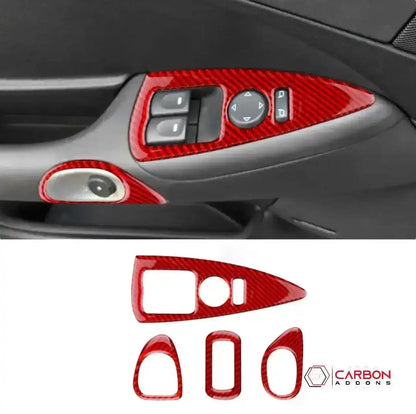 [4pcs] Real Carbon Fiber Window & Door Switch Trim Overlay | C6 2005-2013 Corvette