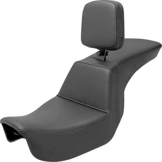 SADDLEMEN Tour Step Up Seat - Rider Backrest - Plain - Dyna '06-'17 806-04-194BR