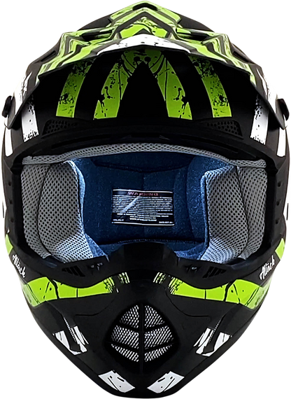 AFX FX-17Y Helmet - Attack - Matte Black/Green - Medium 0111-1418