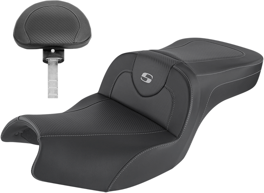 SADDLEMEN Roadsofa Seat - Carbon Fiber - Includes Backrest - Black - Indian I20-06-185BR