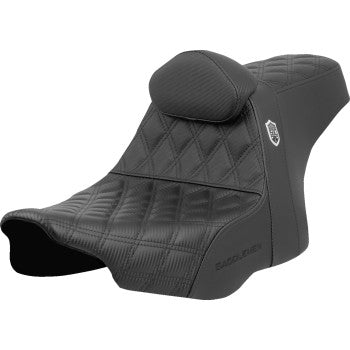 SADDLEMEN Pro Series SDC Performance Seat - Lattice Stitch - Gripper - w/ Backrest - FLH/FLT '23-'24  SC82307DB0