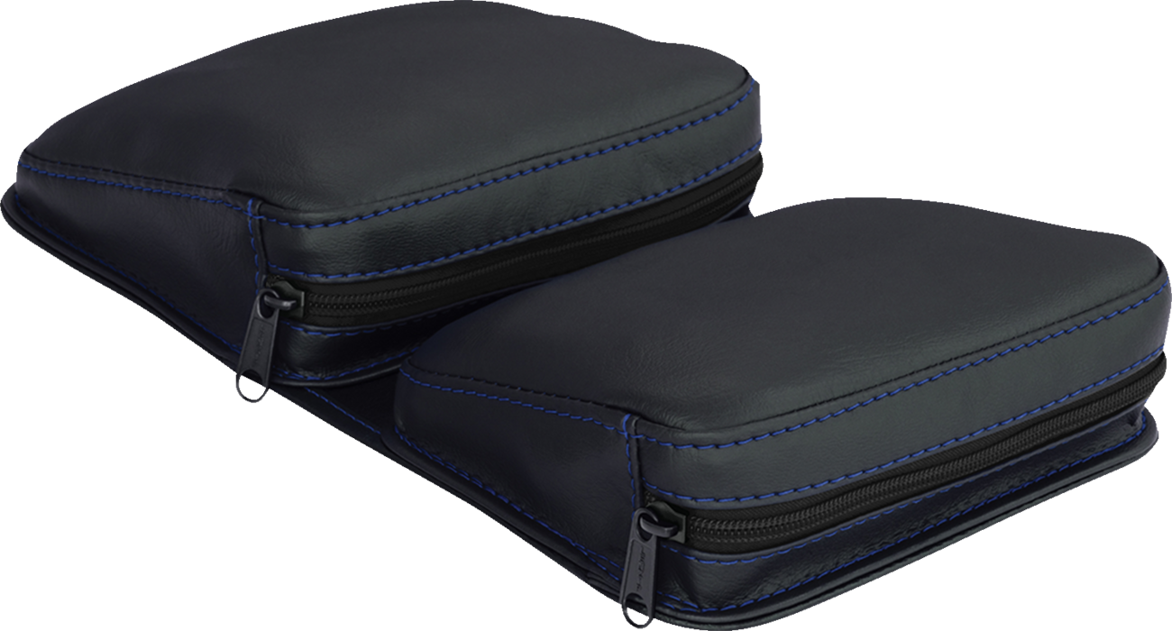 SHOW CHROME Kaliber Dash Pouch - Black with Blue Stitching H44-4BLUE