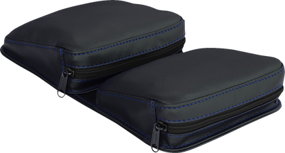 SHOW CHROME Kaliber Dash Pouch - Black with Blue Stitching H44-4BLUE