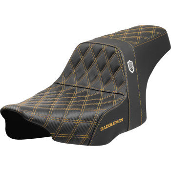 SADDLEMEN Pro Series SDC Performance Seat - Gold Stitching - w/o Backrest - FLT/FLH '23-'24 SC-82307D7