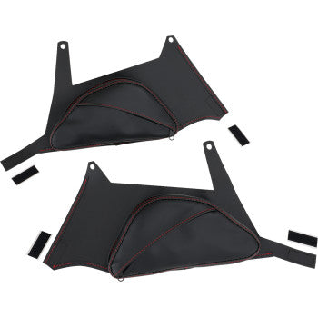 SHOW CHROME Dual Side Tank Pouch - Ballistic w/ Red Stitch - Ryker  H40-401CRED