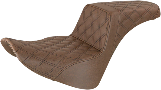 SADDLEMEN Step-Up Seat - Full Lattice Stitch - Brown 818-33-175BR