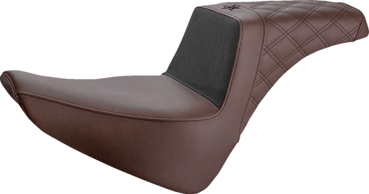 SADDLEMEN Unknown Industries Seat - Front Carbon Fiber/Black Gripper Lumbar/Rear Lattice Stitch - FL '18-'22 UN18-33-173BR