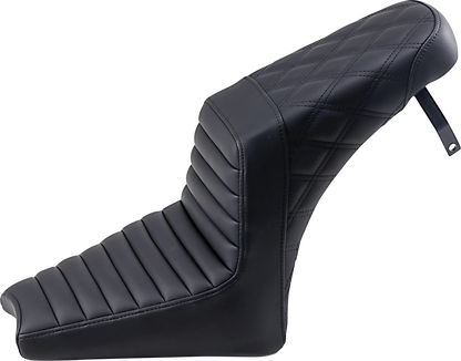 SADDLEMEN Step Up Seat - Front Tuck-n-Roll/Rear Lattice Stitch - Black I18-33-176